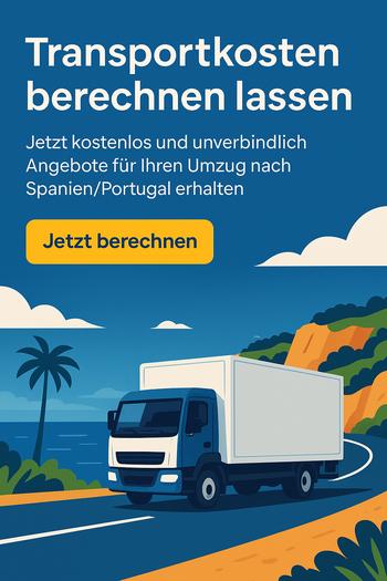 Transportkosten berechnen lassen – unverbindliche Anfrage für Ihren Umzug nach Spanien oder Portugal
